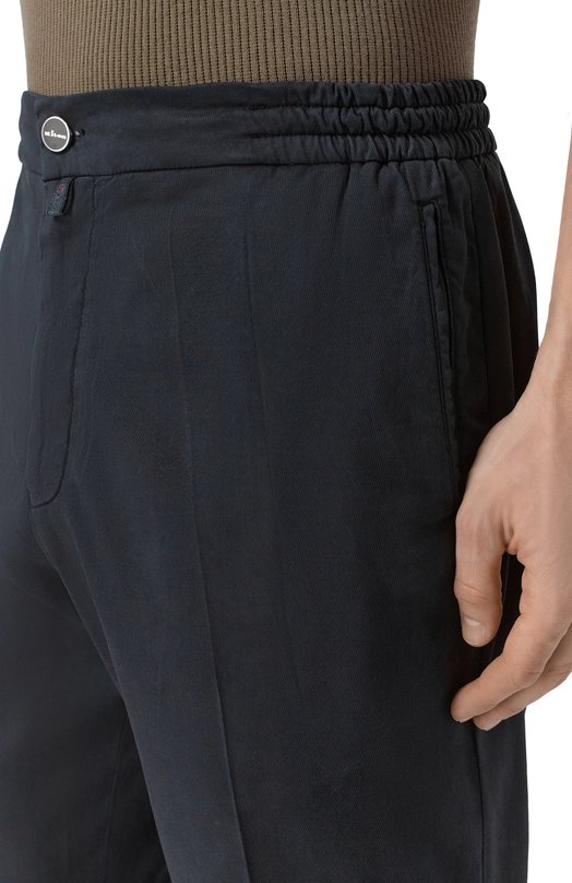 Брюки из хлопка и шелка Kiton UPLACRK0607H Чёрный  UPLACRK0607H Фото 5
