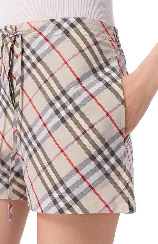 Хлопковые шорты Burberry 8110952 Бежевый  8110952 Фото 5