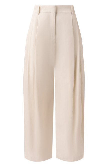 Женские хлопковые брюки NINA RICCI молочного цвета по цене 0 руб., арт. 25PCPA002/C01086 | Фото 1