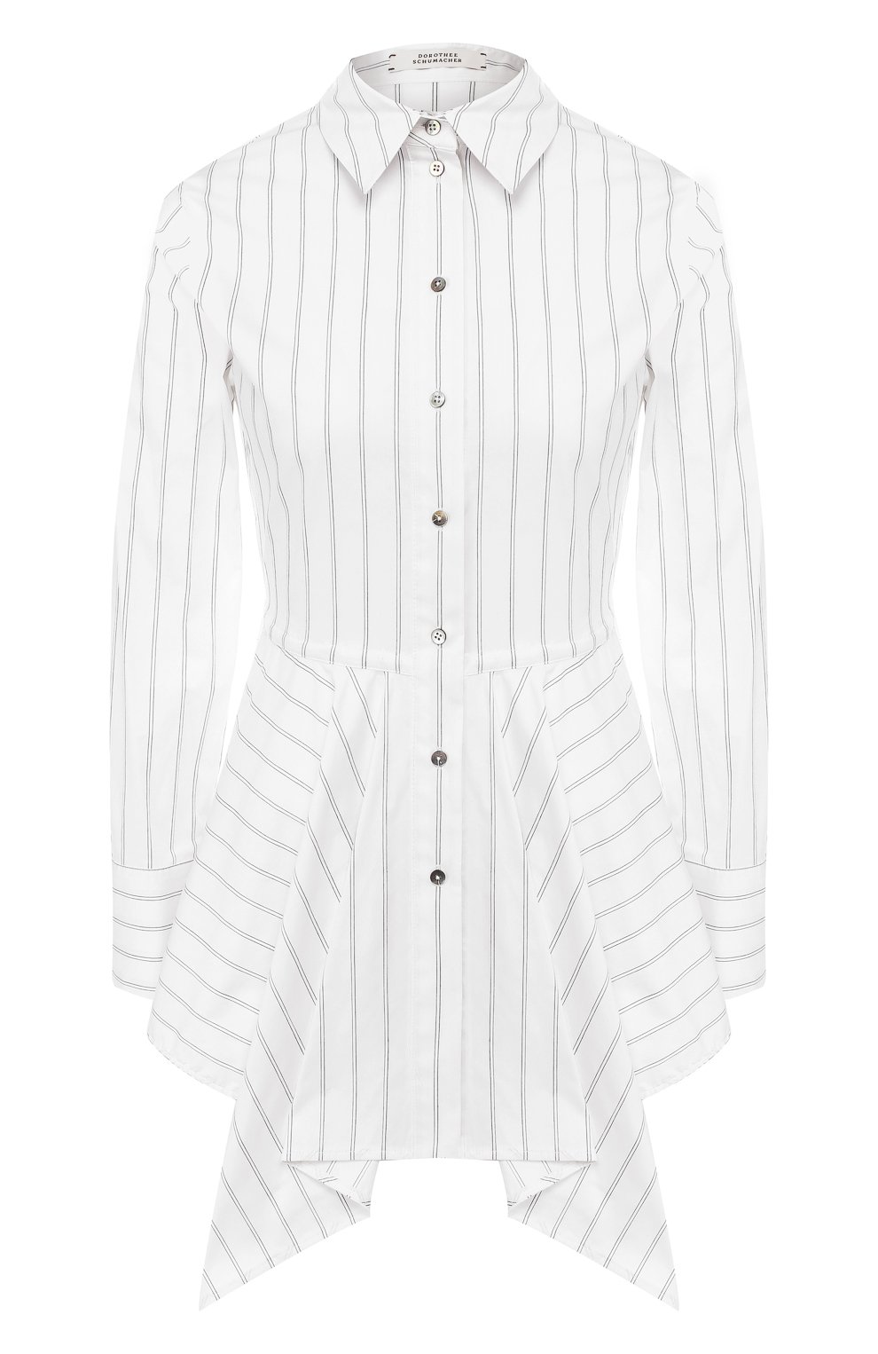 Хлопковая блузка DOROTHEE SCHUMACHER белого цвета по цене 48800 руб., арт. 347903/LIGHT STRIPES, фото 1 Хлопковая блузка DOROTHEE SCHUMACHER, арт. 347903/LIGHT STRIPES, фото 1