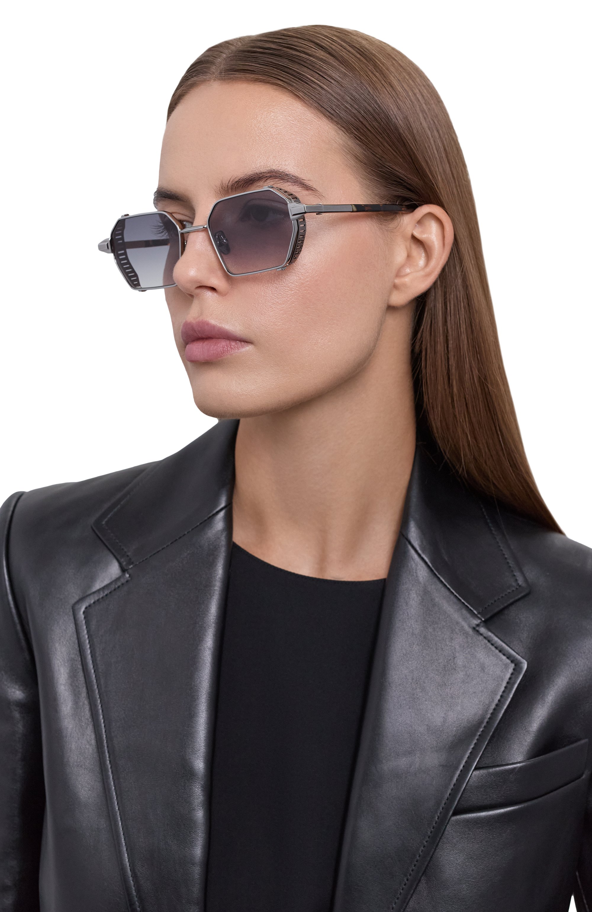 Солнцезащитные очки JOHN DALIA серого цвета по цене 77750 руб., арт. DENNIS C423, фото 3 Солнцезащитные очки JOHN DALIA, арт. DENNIS C423, фото 3