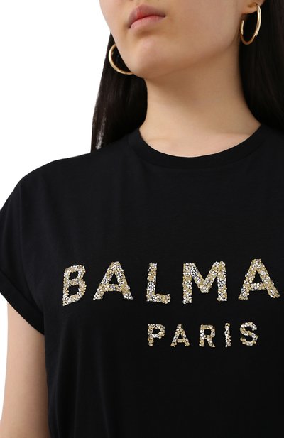 Футболка BALMAIN черного цвета по цене 58550 руб., арт. UF11351/I509, фото 5 Футболка BALMAIN, арт. UF11351/I509, фото 5