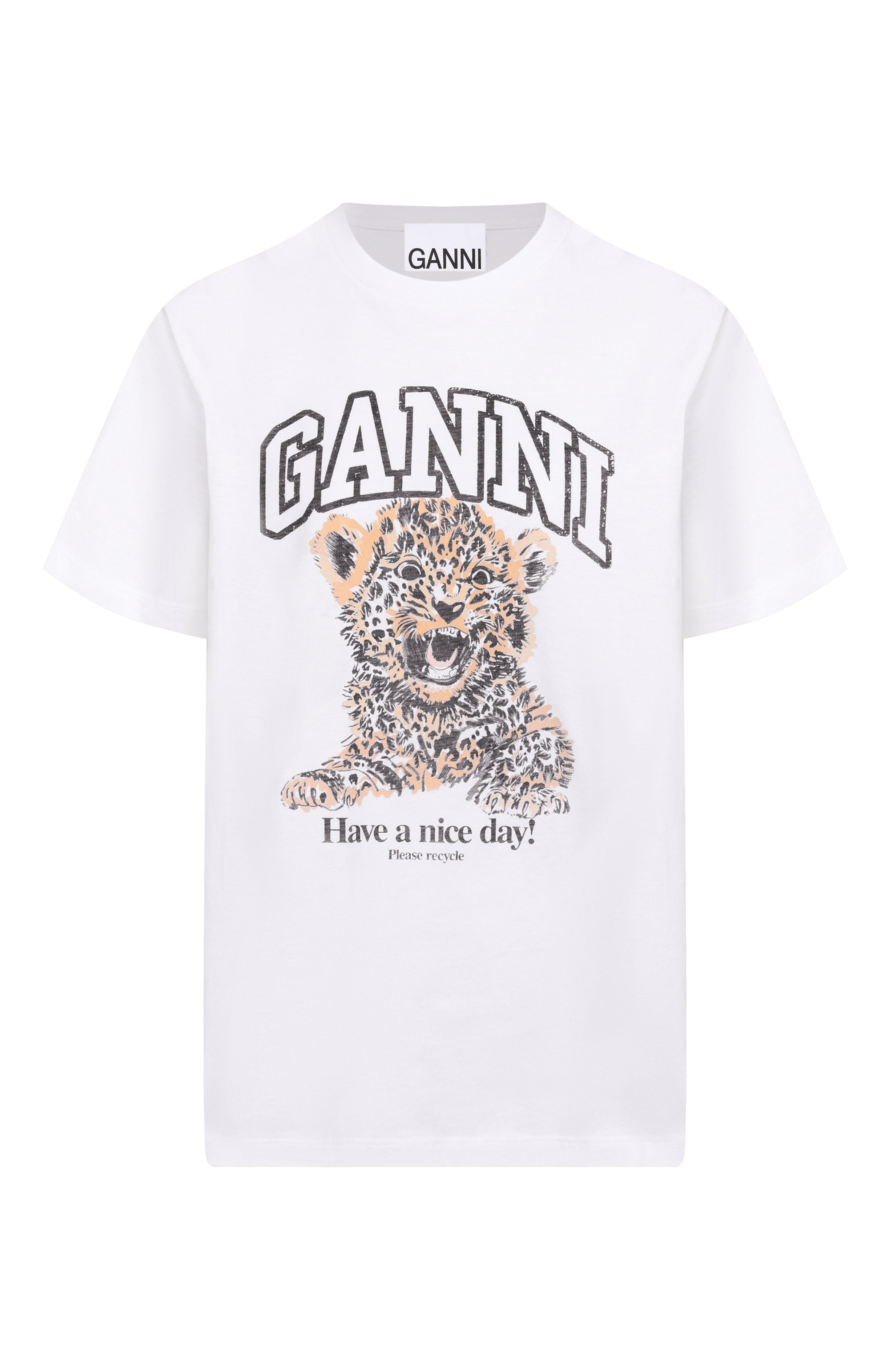 Хлопковая футболка GANNI, арт. T4124, фото 1