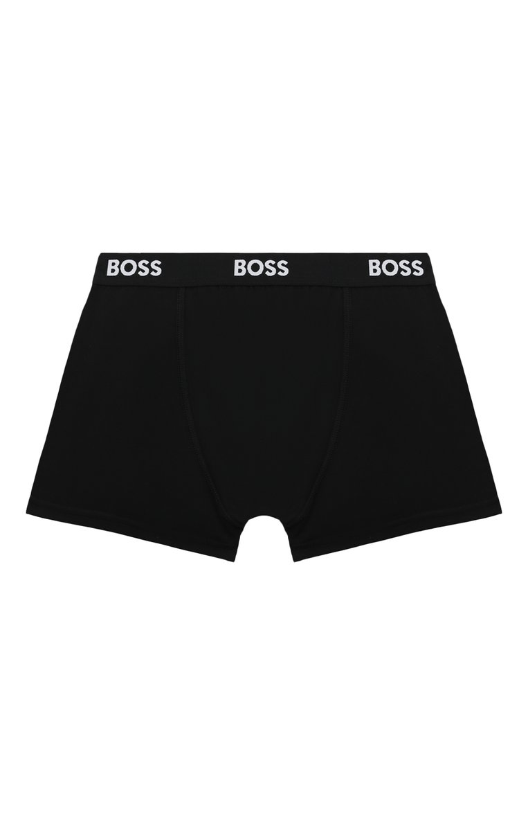 Детские комплект из двух боксеров BOSS черного цвета, арт. J20422/14A-16A | Фото 2 (Материал внешний: Хлопок; Рукава: Короткие; Материал сплава: Проставлено; Драгоценные камни: Проставлено; Ростовка одежда: 13 - 15 лет | 158 см, 16 лет | 164 см)