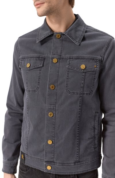 Джинсовая куртка STEFANO RICCI темно-серого цвета по цене 184000 руб., арт. MFJ5102070/T286BK, фото 5 Джинсовая куртка STEFANO RICCI, арт. MFJ5102070/T286BK, фото 5