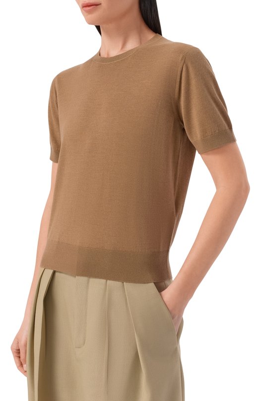 Пуловер из шерсти и кашемира Saint Laurent 858704/YAPK2 Коричневый  858704/YAPK2 Фото 3