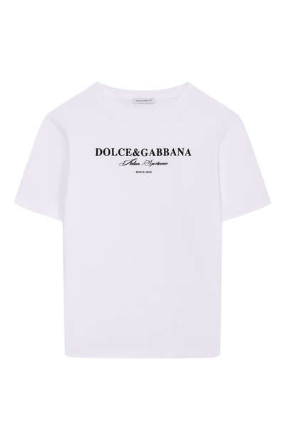 Хлопковая футболка DOLCE & GABBANA, арт. L4JTHU/G7PBN/8-12+