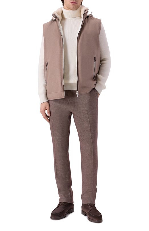 Брюки из хлопка и шерсти Kiton UPLACRK0131H01 Коричневый  UPLACRK0131H01 Фото 2