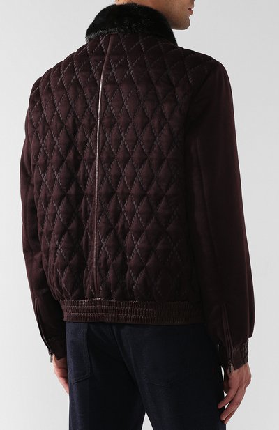 Кашемировый бомбер с воротником из норки ZILLI бордового цвета по цене 1150000 руб., арт. MAQ-EVANS-03001/2005, фото 4 Кашемировый бомбер с воротником из норки ZILLI, арт. MAQ-EVANS-03001/2005, фото 4