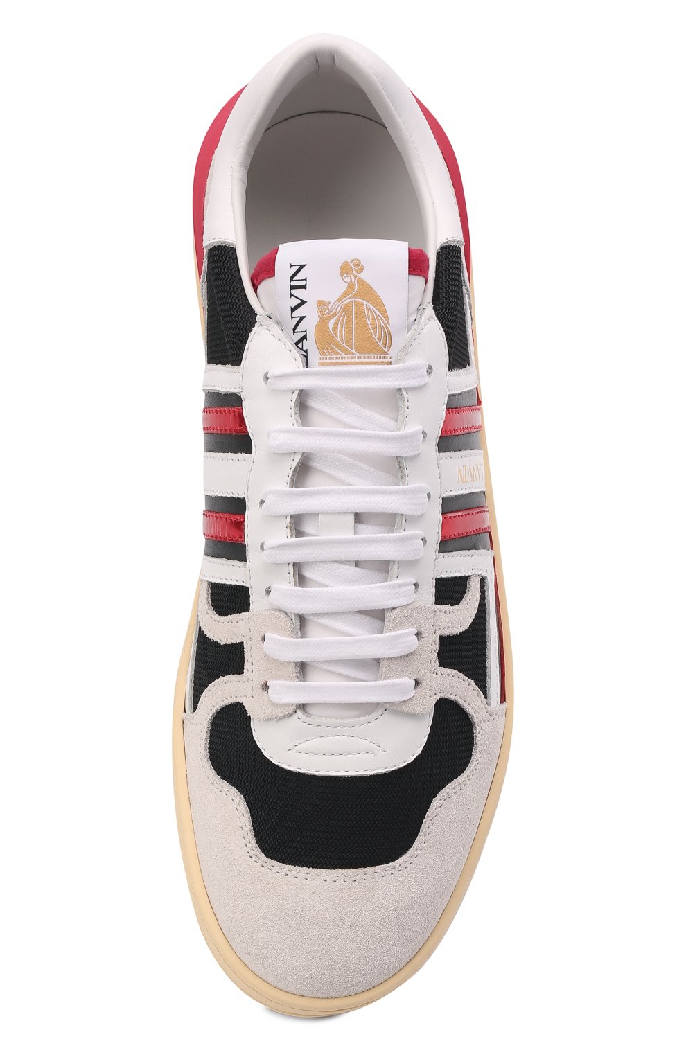 Комбинированные кеды clay LANVIN разноцветного цвета по цене 69300 руб., арт. FM-SKDK00-NASP-P22, фото 6 Комбинированные кеды clay LANVIN, арт. FM-SKDK00-NASP-P22, фото 6