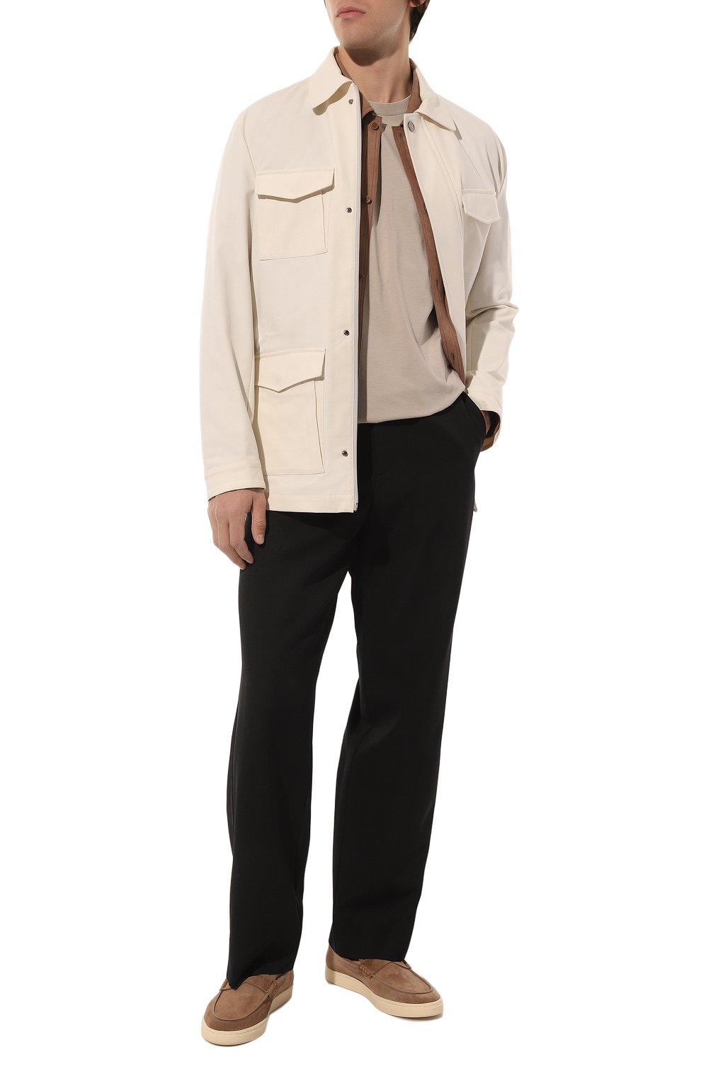 Хлопковая футболка FRADI темно-бежевого цвета по цене 13350 руб., арт. T75_F/CN6823, фото 2 Хлопковая футболка FRADI, арт. T75_F/CN6823, фото 2