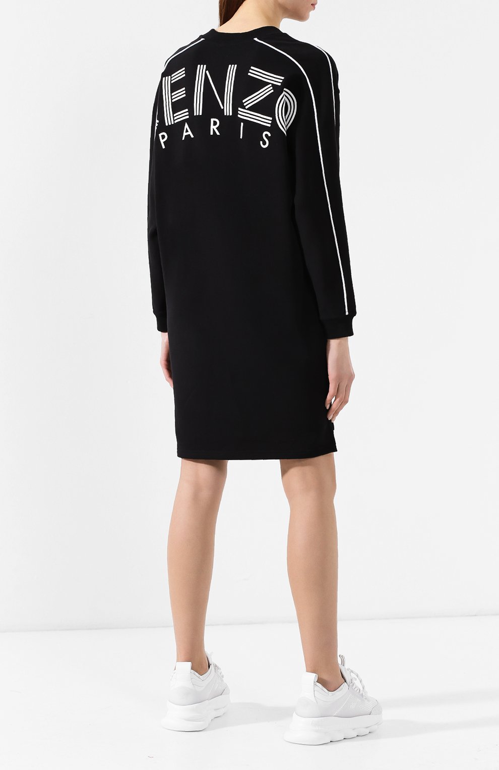 Хлопковое платье KENZO черного цвета по цене 32400 руб., арт. 2R0896952, фото 4 Хлопковое платье KENZO, арт. 2R0896952, фото 4