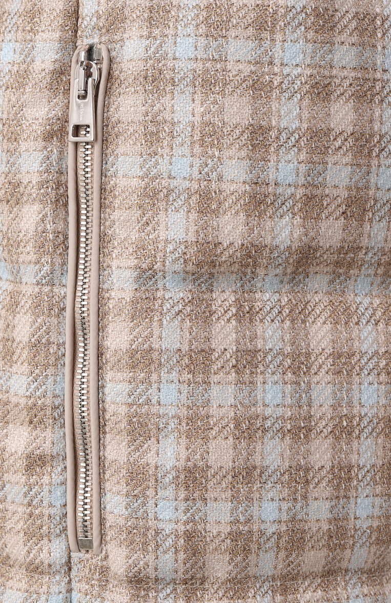Женский двусторонний жилет KITON бежевого цвета, арт. D53628K0610E70 | Фото 6 (Материал внешний: Кашемир, Шерсть; Материал подклада: Синтетический материал; Материал сплава: Проставлено; Стили: Кэжуэл; Кросс-КТ: Пуховик)