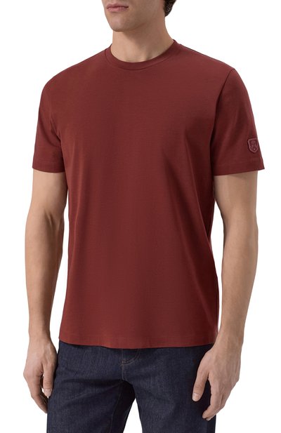 Хлопковая футболка CORNELIANI бордового цвета по цене 19950 руб., арт. 27G586/2725028, фото 3 Хлопковая футболка CORNELIANI, арт. 27G586/2725028, фото 3