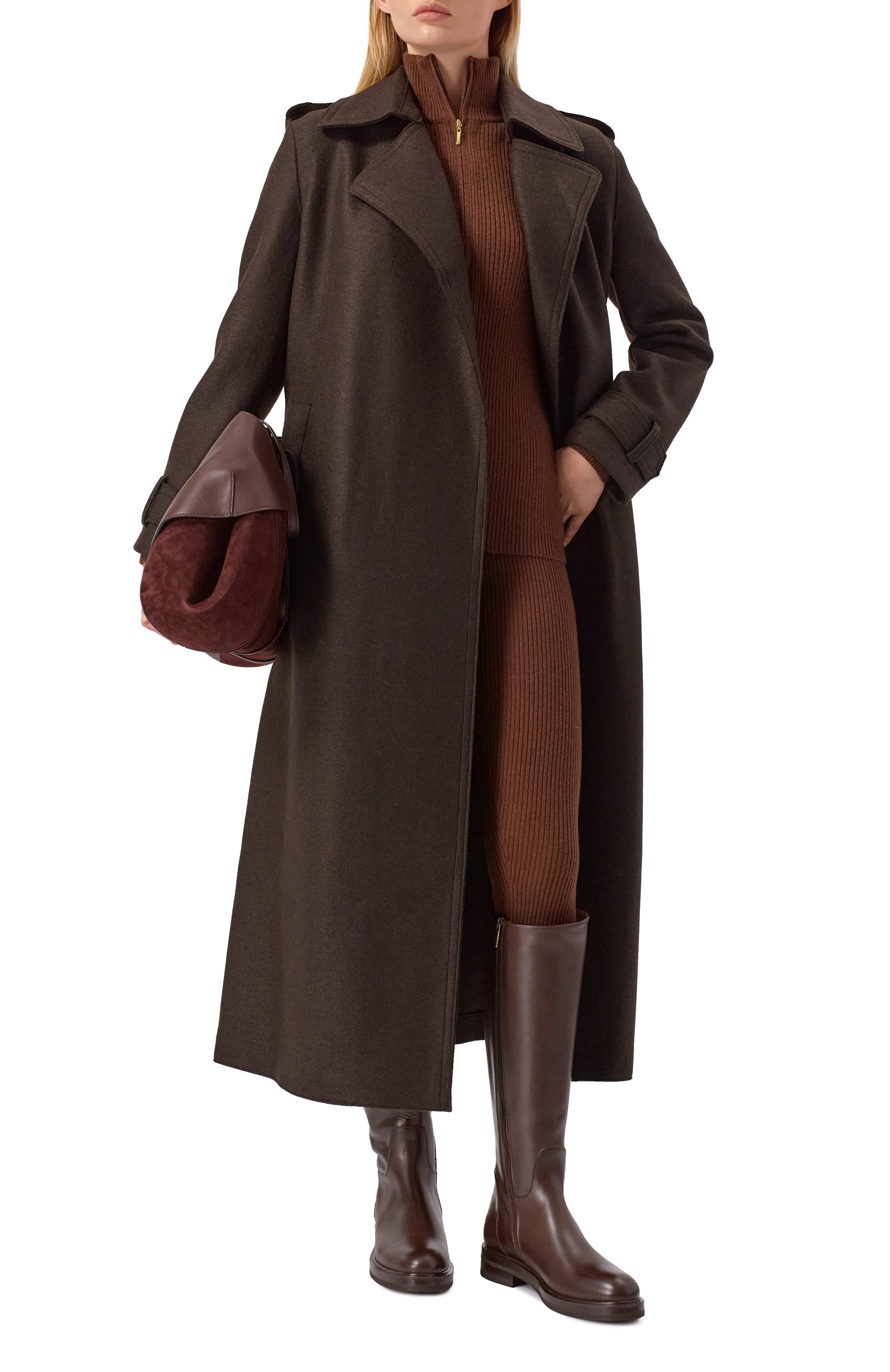 Легинсы из шерсти и кашемира MAX AND MOI коричневого цвета по цене 51100 руб., арт. H25B0NNIE, фото 2 Легинсы из шерсти и кашемира MAX AND MOI, арт. H25B0NNIE, фото 2