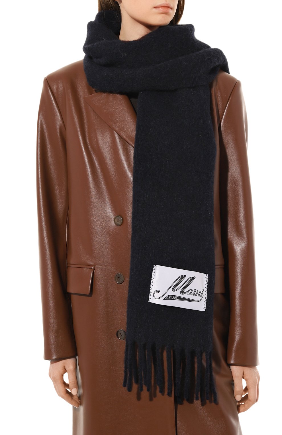 Шерстяной шарф MARNI черного цвета по цене 42450 руб., арт. SCMC0059Y0/UTW918, фото 3 Шерстяной шарф MARNI, арт. SCMC0059Y0/UTW918, фото 3