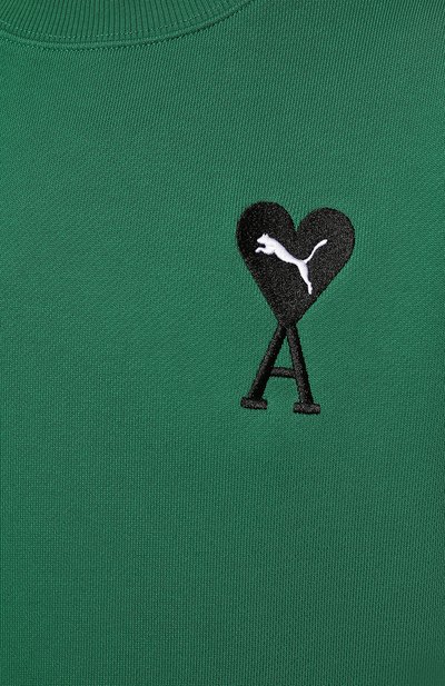 Хлопковый свитшот puma x ami PUMA зеленого цвета по цене 18400 руб., арт. 53411196, фото 5 Хлопковый свитшот puma x ami PUMA, арт. 53411196, фото 5