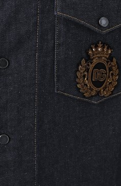 Мужская джинсовая рубашка DOLCE & GABBANA темно-синего цвета, арт. G5MN8Z/G8MG4 | Фото 6 (Материал сплава: Проставлено; Драгоценные камни: Проставлено; Рукава: Длинные; Длина (для топов): Стандартные; Манжеты: На кнопках; Воротник: Кент; Кросс-КТ: Деним; Случай: Повседневный; Стили: Кэжуэл; Материал внешний: Деним, Хлопок; Принт: Однотонные)
