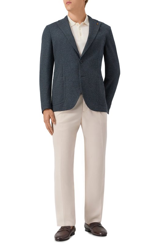 Пиджак из хлопка и шерсти Sartoria Latorre JD74/JI082 Синий  JD74/JI082 Фото 2