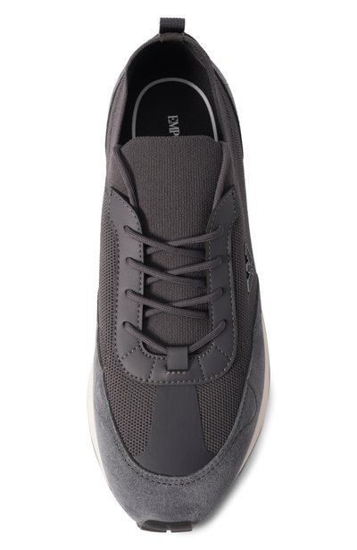 Комбинированные кроссовки EMPORIO ARMANI серого цвета по цене 35800 руб., арт. EM003739/AF19724, фото 5 Комбинированные кроссовки EMPORIO ARMANI, арт. EM003739/AF19724, фото 5