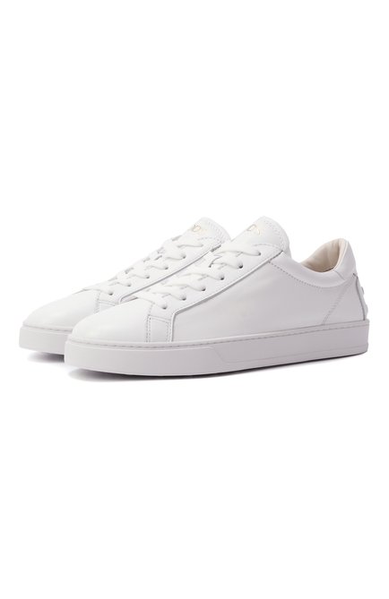 Женские кожаные кеды TOD’S белого цвета, арт. XXW04L0HZ40/JUS | Фото 1 (Драгоценные камни: Проставлено; Материал внутренний: Натуральная кожа; Материал внешний: Натуральная кожа; Подошва: Платформа; Материал сплава: Проставлено)