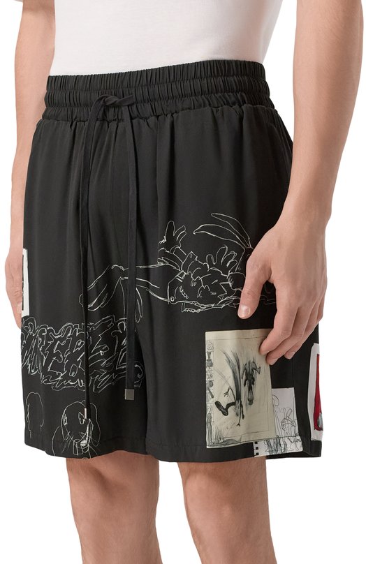 Шорты из вискозы DOMREBEL M ASSEMBLAGE SH0RTS Чёрный  M ASSEMBLAGE SH0RTS Фото 3