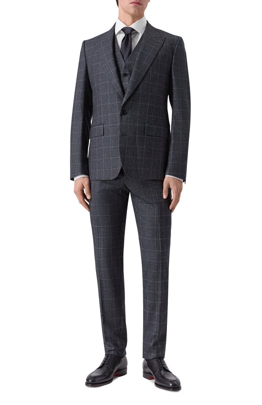 Костюм-тройка из шерсти и хлопка Dolce & Gabbana GK02XT/FQ3FU Серый GK02XT/FQ3FU