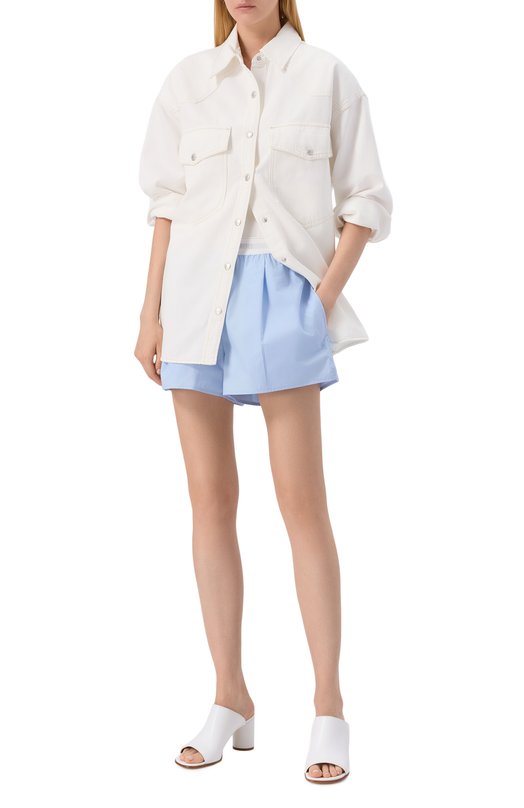 Хлопковые шорты Alexander Wang 1WC3254919 Голубой  1WC3254919 Фото 2
