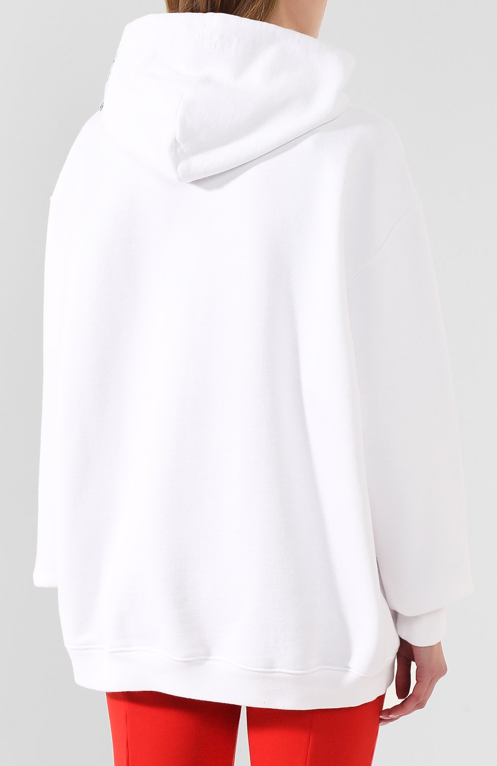 Хлопковое худи VETEMENTS белого цвета по цене 49350 руб., арт. SS20TR311 1620/W/WHITE, фото 4 Хлопковое худи VETEMENTS, арт. SS20TR311 1620/W/WHITE, фото 4
