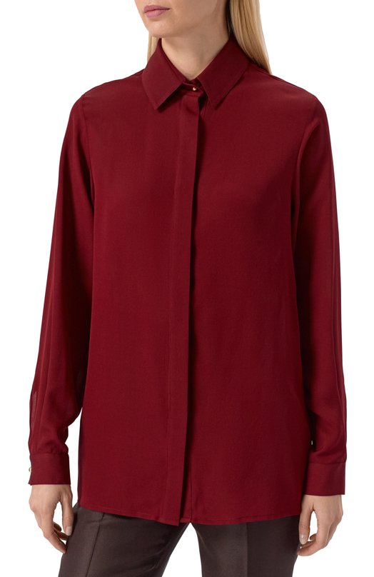 Шелковая блузка Elie Saab SH000 Бордовый  SH000 Фото 3