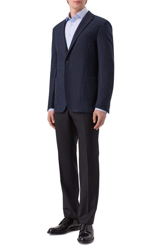 Шерстяной пиджак Zegna R850713/1D7SG0 Синий  R850713/1D7SG0 Фото 2