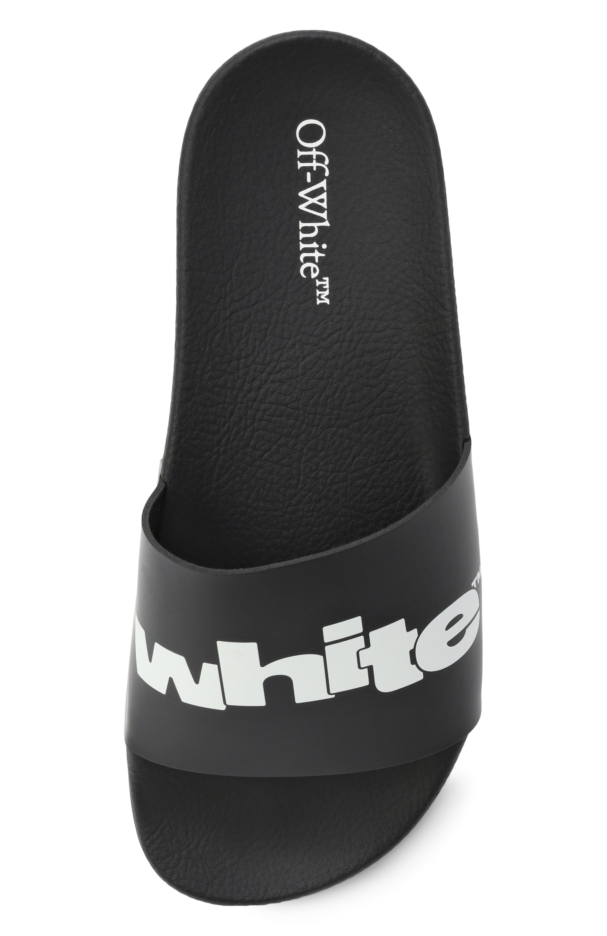 Шлепанцы OFF-WHITE черного цвета по цене 17400 руб., арт. 0BIC001S25MAT001/35-38, фото 4 Шлепанцы OFF-WHITE, арт. 0BIC001S25MAT001/35-38, фото 4