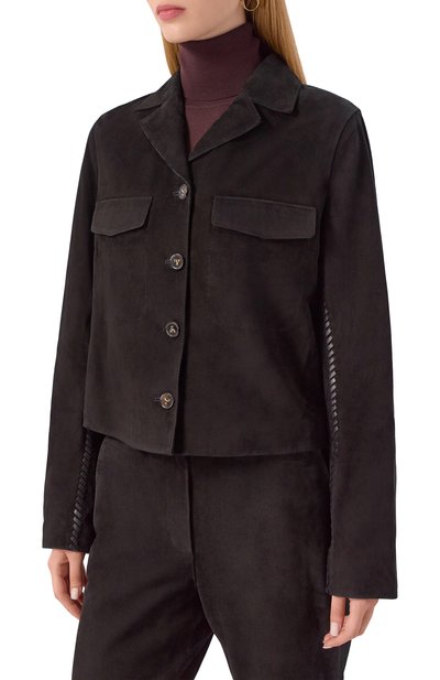 Замшевый жакет 12 STOREEZ черного цвета по цене 100000 руб., арт. 130720, фото 3 Замшевый жакет 12 STOREEZ, арт. 130720, фото 3