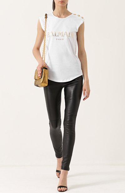 Топ без рукавов с металлизированным логотипом бренда BALMAIN, арт. 108563/326I, фото 2