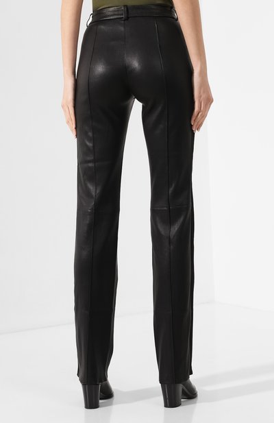 Кожаные брюки SPRWMN черного цвета по цене 185500 руб., арт. BTM-007-L/TAIL0RED PANT SATEEN TUX, фото 4 Кожаные брюки SPRWMN, арт. BTM-007-L/TAIL0RED PANT SATEEN TUX, фото 4
