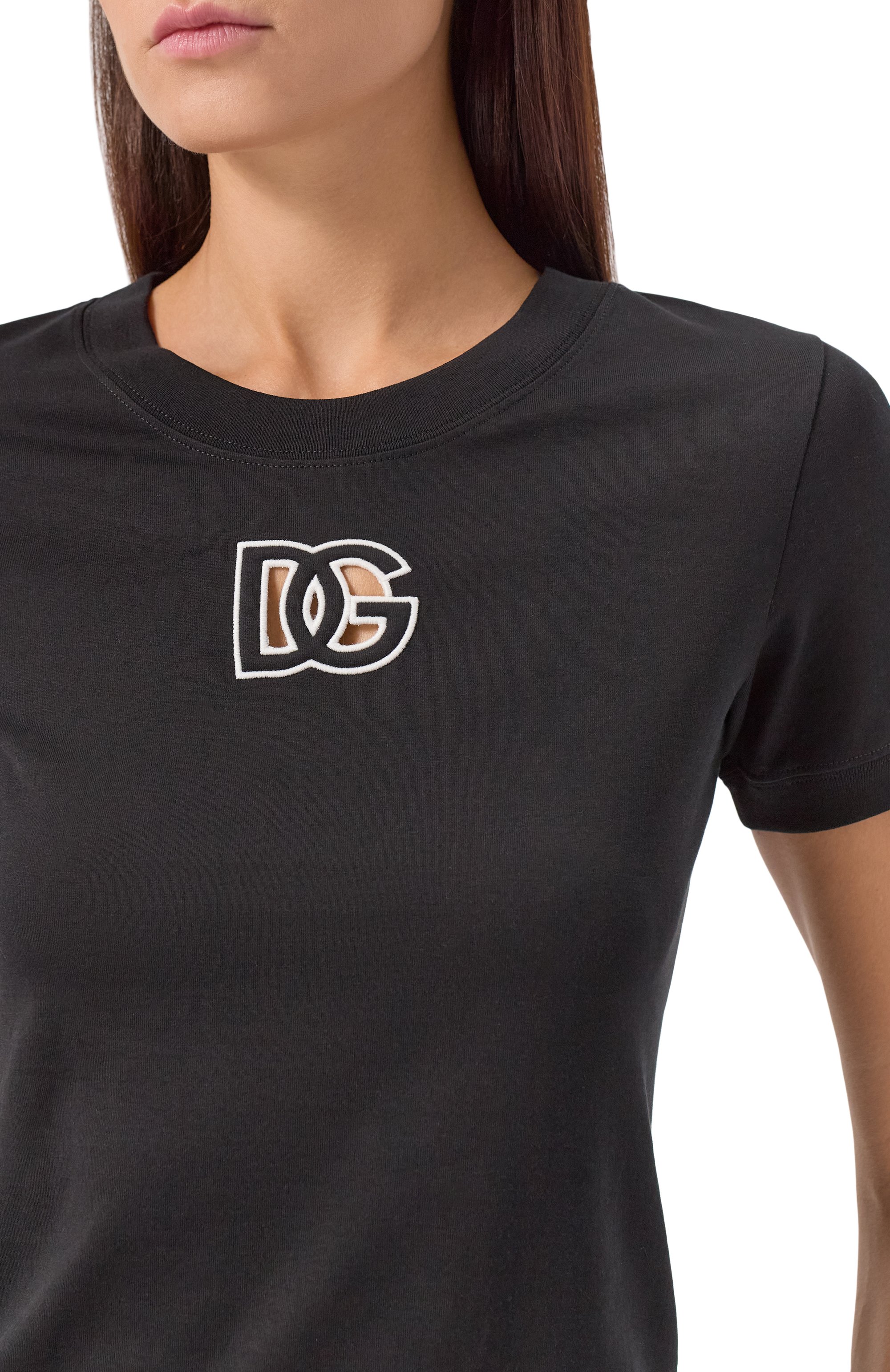 Хлопковая футболка DOLCE & GABBANA черного цвета по цене 62700 руб., арт. F8N08Z/GDC9W, фото 5 Хлопковая футболка DOLCE & GABBANA, арт. F8N08Z/GDC9W, фото 5