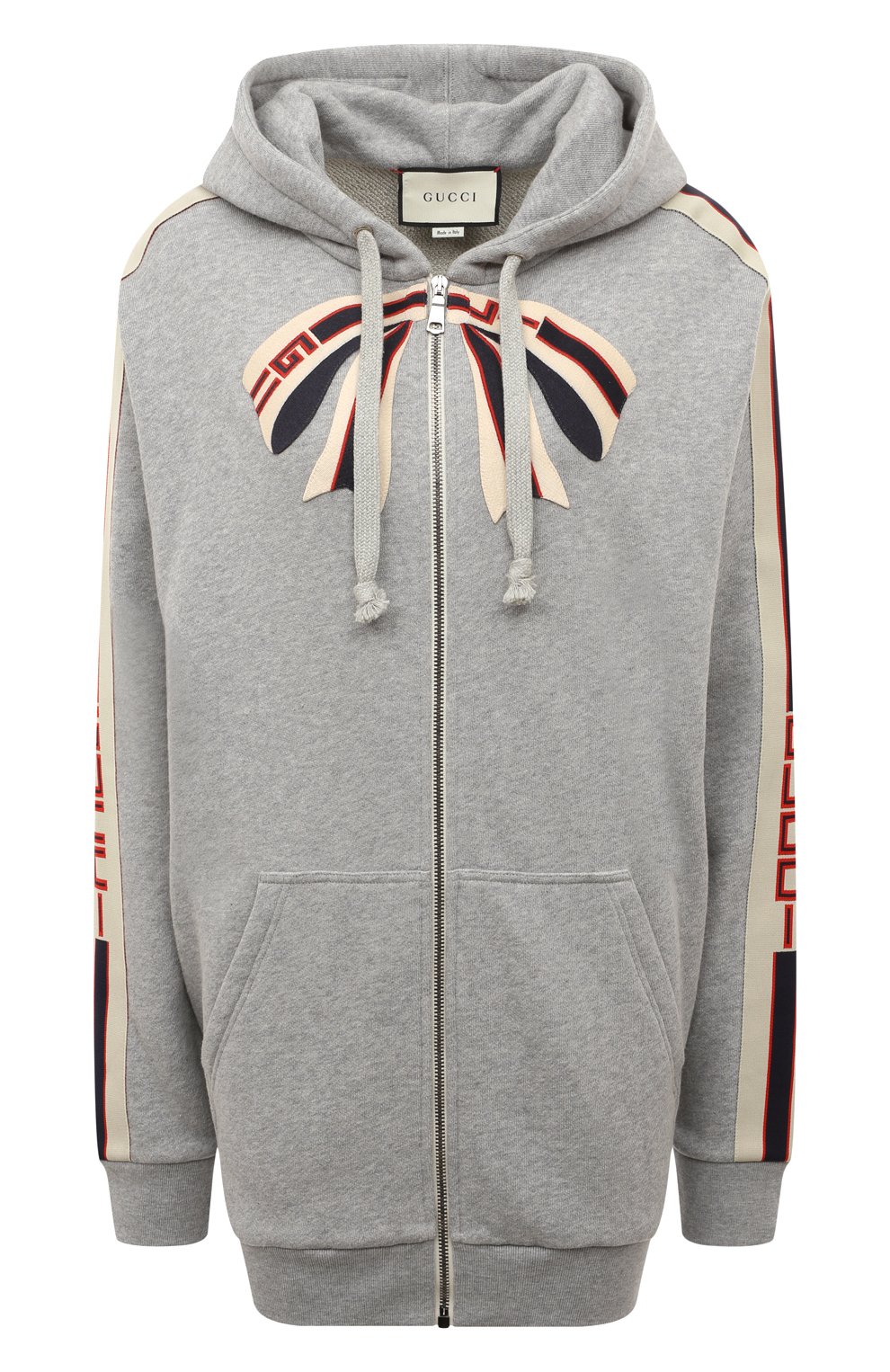 Хлопковая толстовка GUCCI серого цвета по цене 172800 руб., арт. 505527 X9P84, фото 1 Хлопковая толстовка GUCCI, арт. 505527 X9P84, фото 1