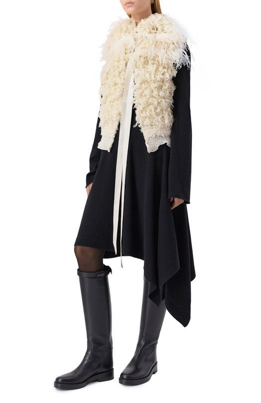 Шерстяной жилет Ann Demeulemeester B0013542/KN082 Кремовый  B0013542/KN082 Фото 2