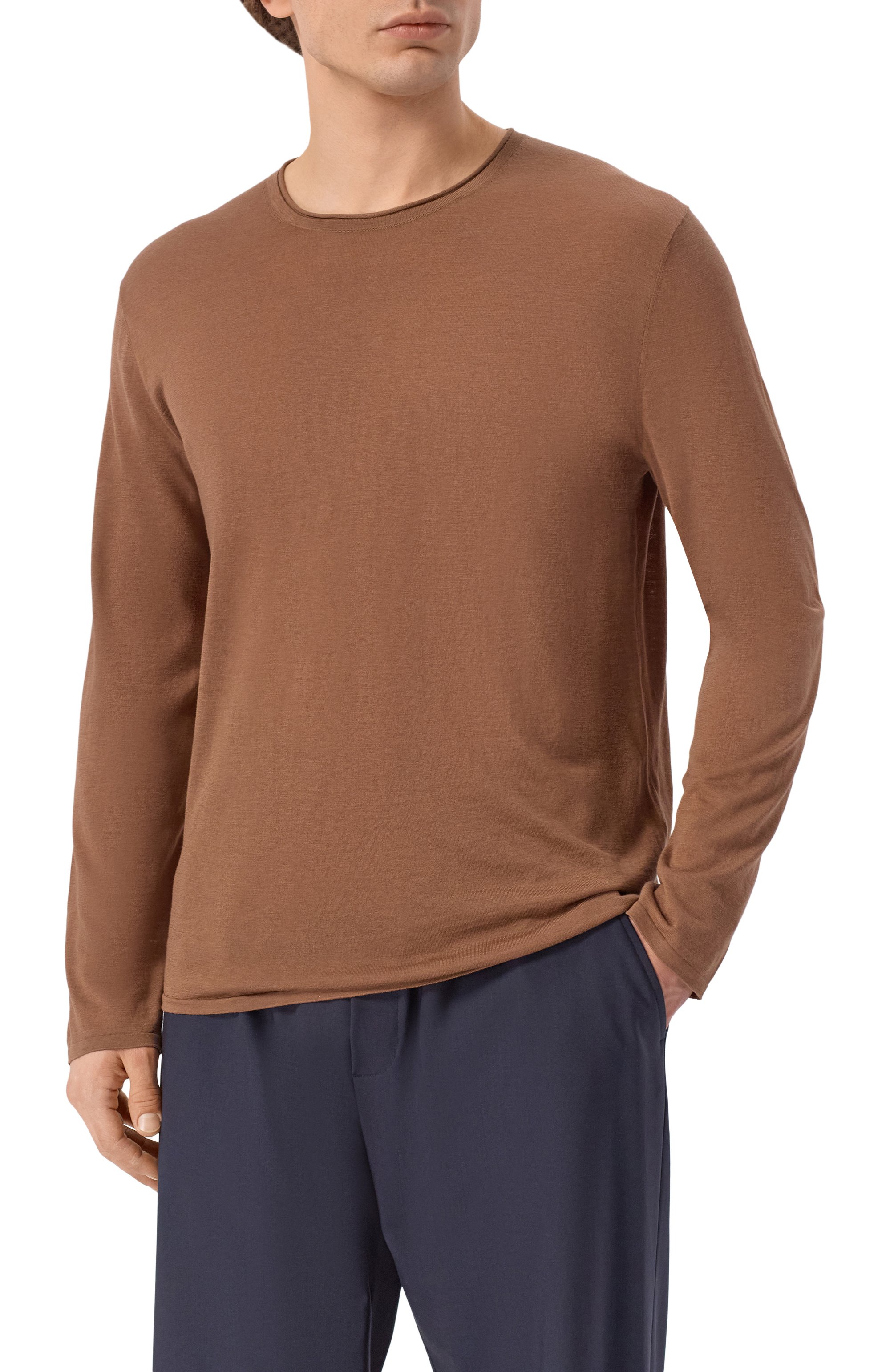 Джемпер из шелка и хлопка 12 STOREEZ коричневого цвета по цене 18000 руб., арт. 137306, фото 3 Джемпер из шелка и хлопка 12 STOREEZ, арт. 137306, фото 3