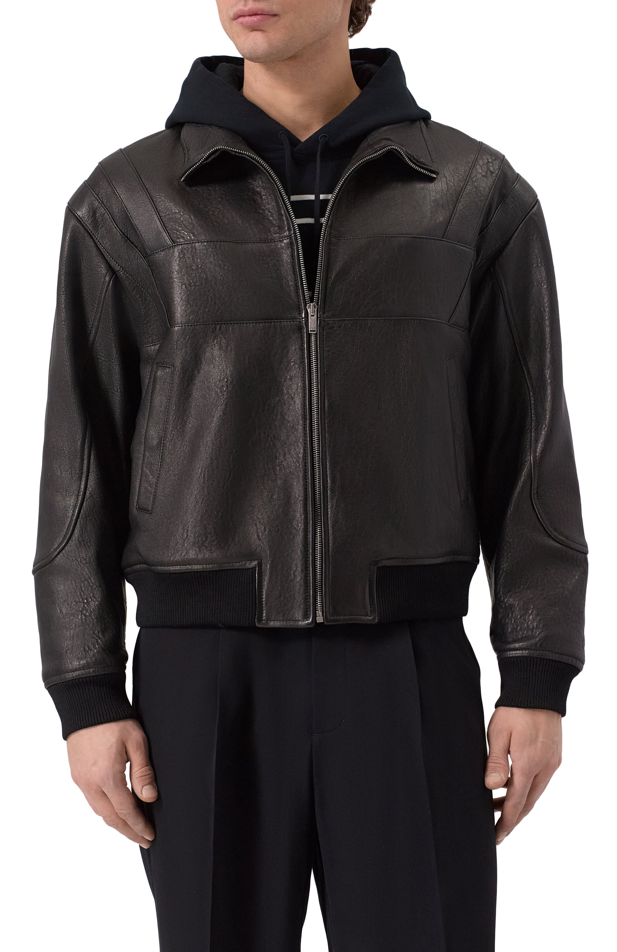 Кожаный бомбер SAINT LAURENT, арт. 821041/YCNF2, фото 3