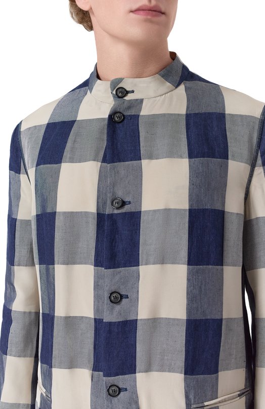 Пиджак изо льна и вискозы Giorgio Armani 0WGGG0IL/T02H0 Разноцветный  0WGGG0IL/T02H0 Фото 5