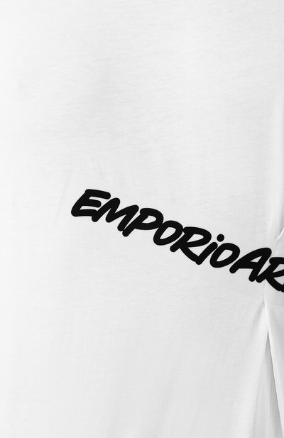 Хлопковая футболка EMPORIO ARMANI белого цвета по цене 14450 руб., арт. 3H2T7L/2J53Z, фото 5 Хлопковая футболка EMPORIO ARMANI, арт. 3H2T7L/2J53Z, фото 5
