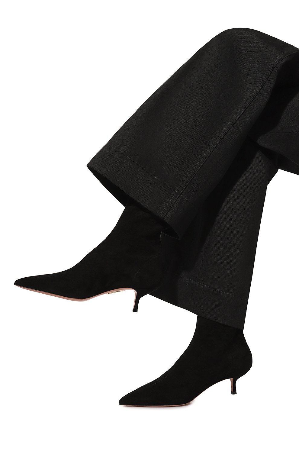 Замшевые ботильоны montmartre 50 AQUAZZURA, арт. MNRMIDB0/SUE, фото 3