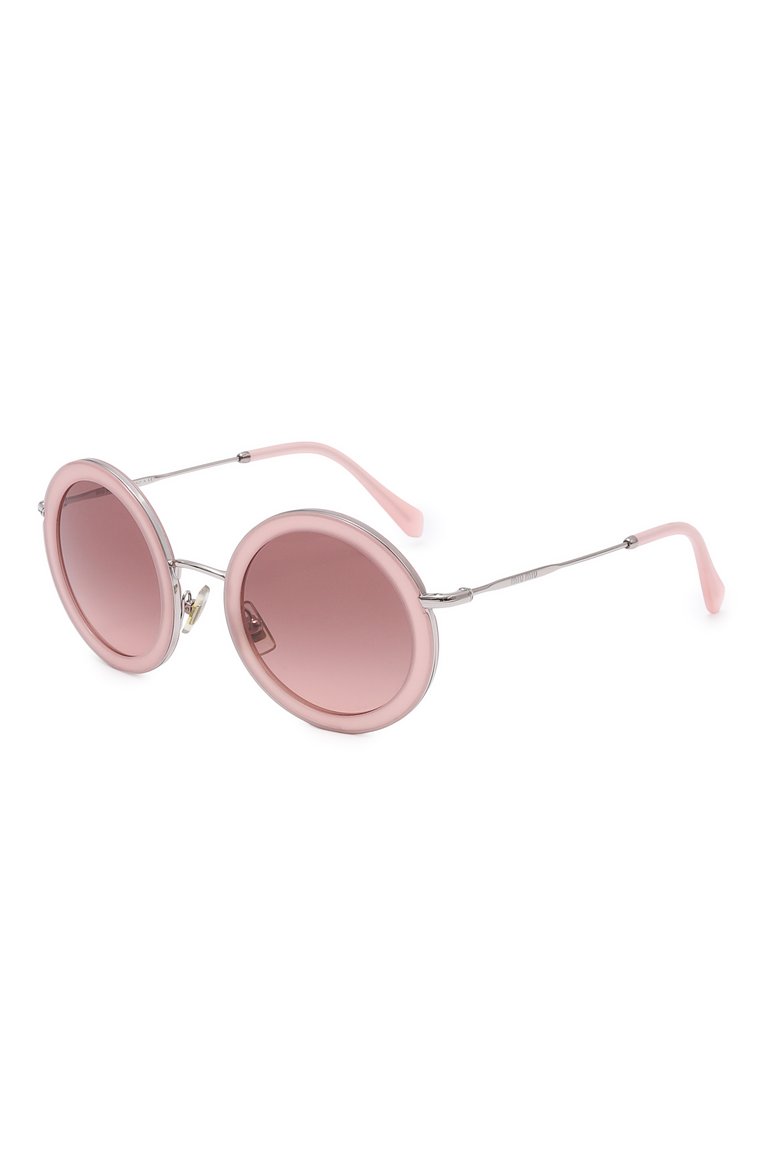 Женские солнцезащитные очки MIU MIU розового цвета, арт. SMU59U-E153-F00A5-048 | Фото 1 (Материал: Металл; Материал сплава: Проставлено; Нос: Не проставлено; Тип очков: С/з; Оптика Гендер: оптика-женское; Очки форма: Круглые)