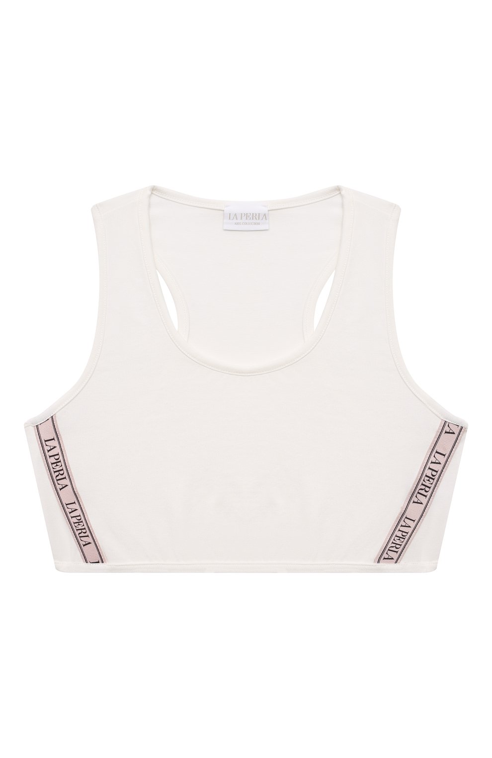 Хлопковый топ LA PERLA белого цвета по цене 6140 руб., арт. 55959/8A-14A, фото 1 Хлопковый топ LA PERLA, арт. 55959/8A-14A, фото 1