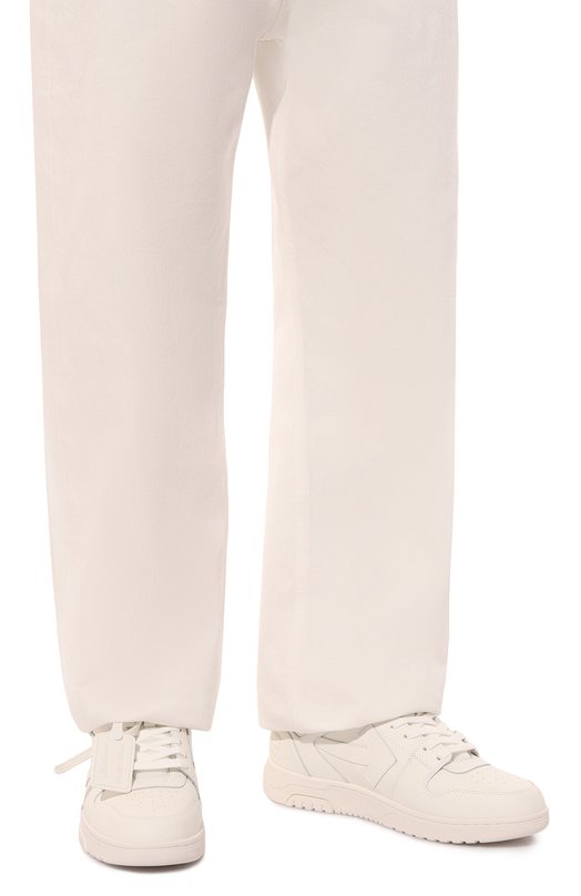 Кожаные кеды Out Of Office Off-White 0MIA189C99LEA009 Кремовый  0MIA189C99LEA009 Фото 3
