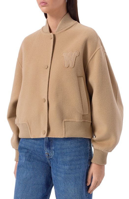 Шерстяной бомбер Weekend Max Mara ZELANTE Бежевый  ZELANTE Фото 3