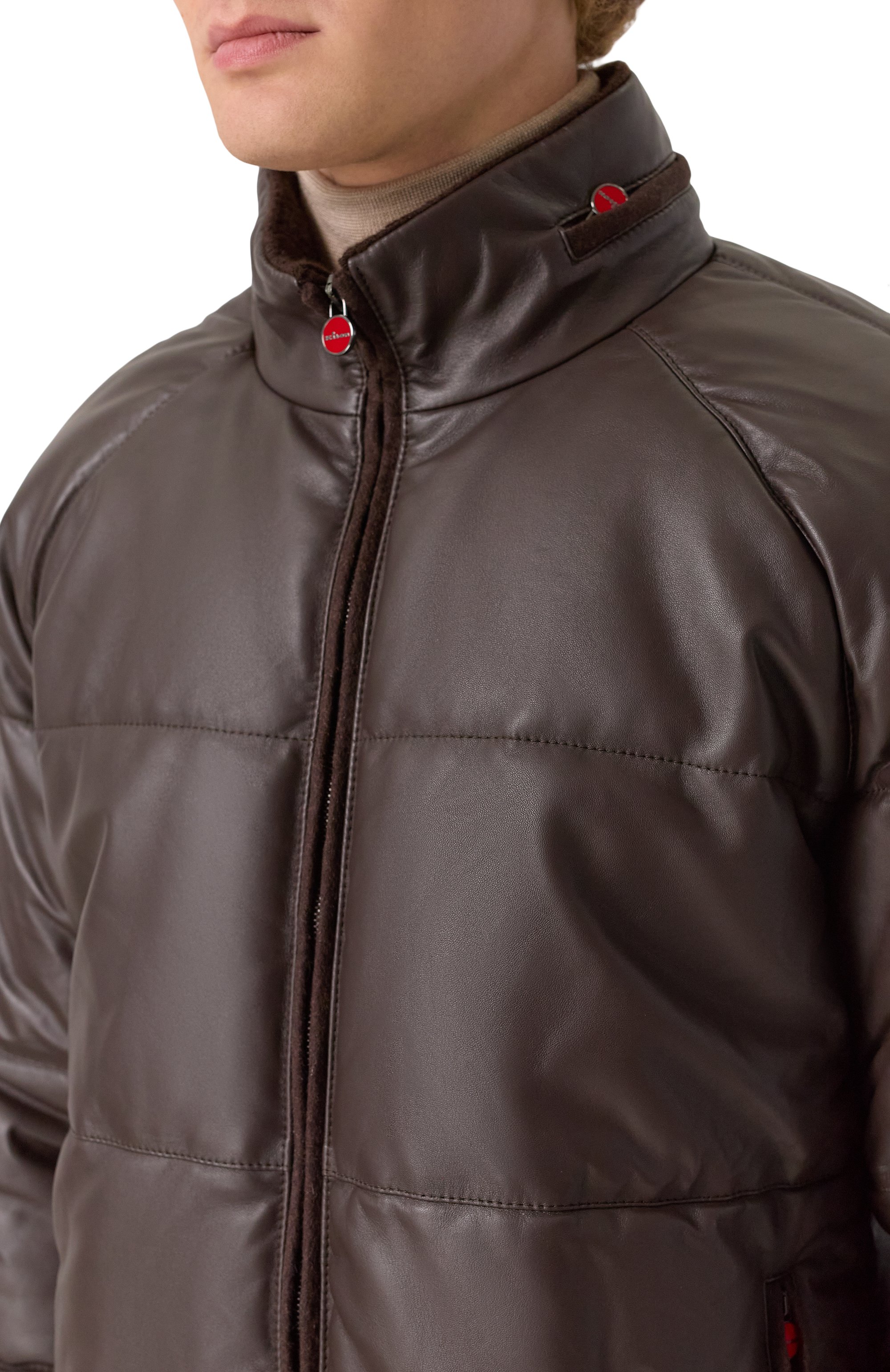 Кожаный пуховик KITON, арт. UW2238V0416H21, фото 5