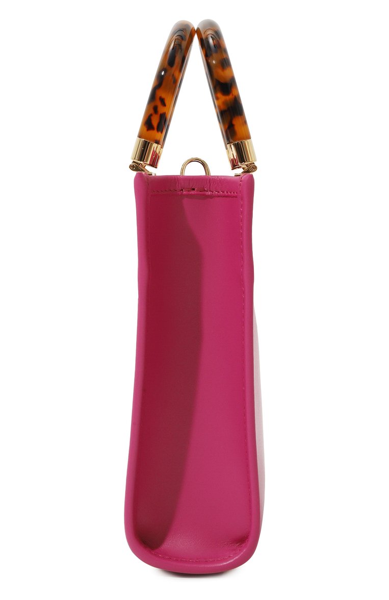 Женская сумка sunshine mini FENDI фуксия цвета, арт. 8BS051 ABVL | Фото 4 (Размер: mini; Ремень/цепочка: На ремешке; Материал: Натуральная кожа)