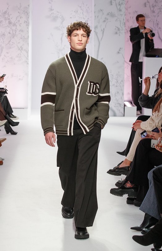 Шерстяной кардиган Dolce & Gabbana GXV13Z/JCVYC Хаки  GXV13Z/JCVYC Фото 7